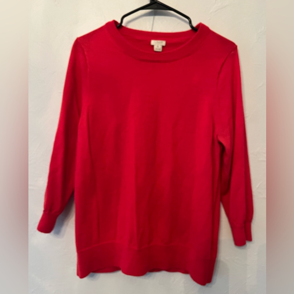 Stunning red 100% merino wool sweater XL